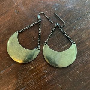 Gold medallion earrings